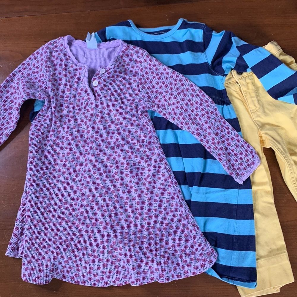 5 Pcs - Girls 6/7 - 3 Dresses/1 Pants/1 Skirt (LLBean, Lands End, Dharma Co)